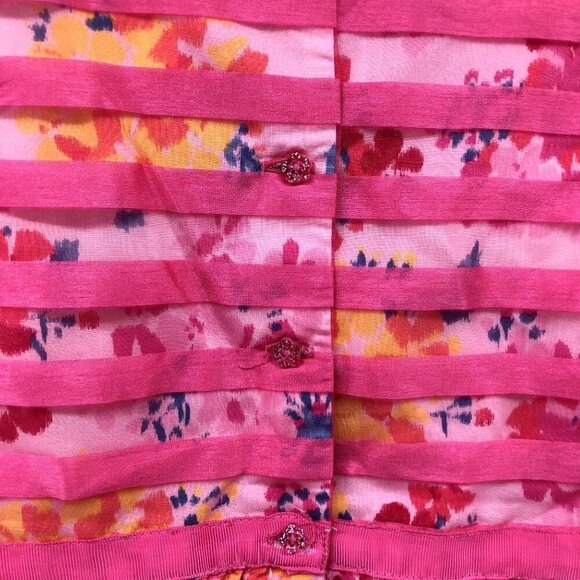 Children's Place Formal Dress 4T Pink Chiffon Sleeveless Floral Summer Wedding - Picture 8 of 9